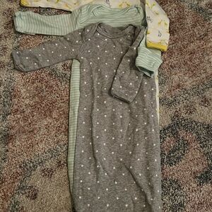 Simple Gray and Mint Star Print Kids Sleep Sacks